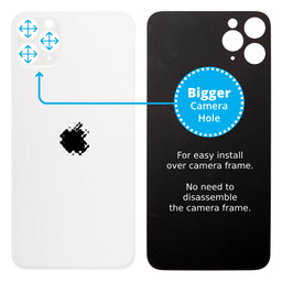 Apple iPhone 11 Pro Max - Backcover Glas Vergrössertes Ringloch für die Kamera (Silver)