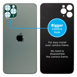 Apple iPhone 11 Pro Max - Backcover Glas Vergrössertes Ringloch für die Kamera (Green)