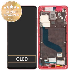 Xiaomi Mi 9T, Mi 9T Pro - LCD Display + Touchscreen Front Glas + Rahmen (Red Flame) - 560910014033, 560910013033 Genuine Service Pack