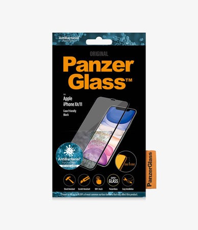 PanzerGlass - Gehärtetes Glas Case Friendly AB für iPhone XR und 11, schwarz