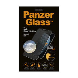 PanzerGlass - Gehärtetes Glas Case Friendly CamSlider Privacy für iPhone X, XS und 11 Pro, black