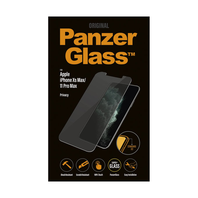PanzerGlass - Gehärtetes Glas Privacy Standard Fit für iPhone XS Max und 11 Pro Max, transparent