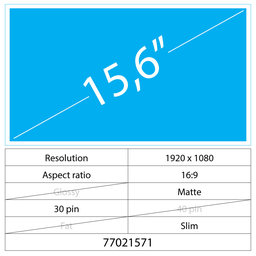 15.6 LCD NanoEdge Matte 30 Pin Full HD Ohne Griffe