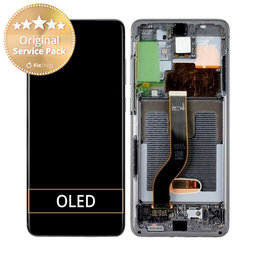 Samsung Galaxy S20 Plus G985F - LCD Display + Touchscreen Front Glas + Rahmen (Cosmic Gray) - GH82-22134E, GH82-22145E Genuine Service Pack