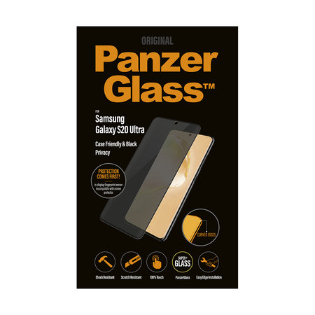PanzerGlass - Gehärtetes Glas Privacy Case Friendly für Samsung Galaxy S20 Ultra, black