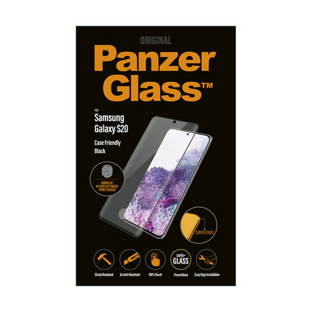 PanzerGlass - Gehärtetes Glas Case Friendly für Samsung Galaxy S20, Fingerprint komp., black