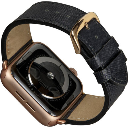 MODE - Lederarmband Madrid für Apple Watch 38/40 mm, nachtschwarz