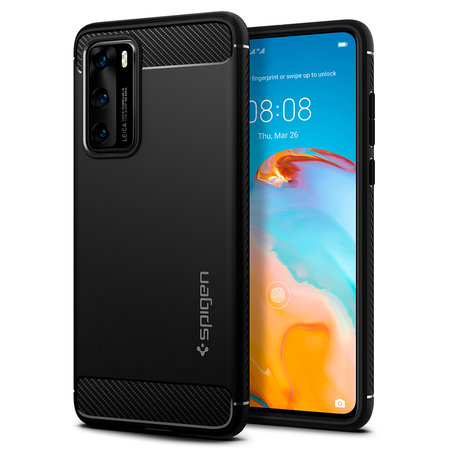 Spigen - Rugged Armor Hülle für Huawei P40, schwarz