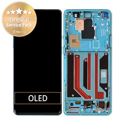 OnePlus 8 Pro - LCD Display + Touchscreen Front Glas + Rahmen (Glacial Green) - 1091100168 Genuine Service Pack