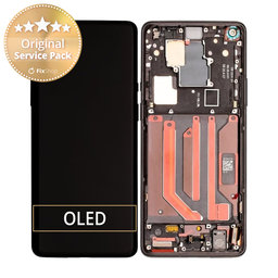 OnePlus 8 Pro - LCD Display + Touchscreen Front Glas + Rahmen (Onyx Black) - 1091100167 Genuine Service Pack