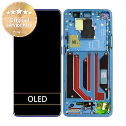 OnePlus 8 Pro - LCD Display + Touchscreen Front Glas + Rahmen (Ultramarine Blue) - 1091100169 Genuine Service Pack