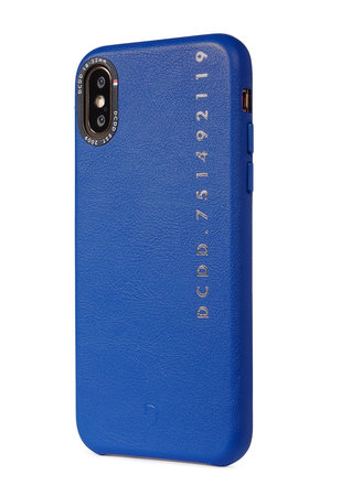 Decoded Leather Back Cover Ledertasche für iPhone X / Xs, blau