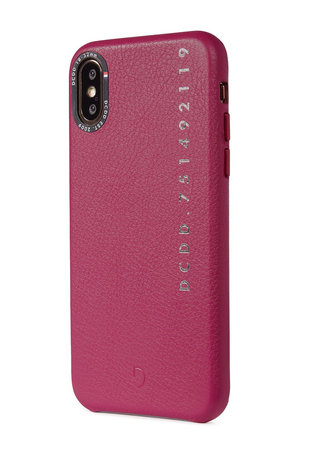 Decoded Leather Back Cover Ledertasche für iPhone X / Xs, pink