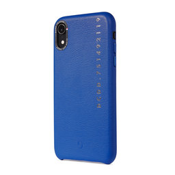 Decoded Leather Back Cover Ledertasche für iPhone XR, blau