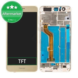 Huawei Honor 8 - LCD Display + Touchscreen Front Glas + Rahmen (Gold) TFT