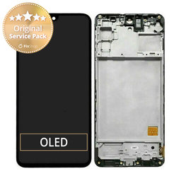 Samsung Galaxy M31s M317F - LCD Display + Touchscreen Front Glas + Rahmen (Mirage Black) - GH81-13736A, GH82-23774A, GH82-24114A Genuine Service Pack
