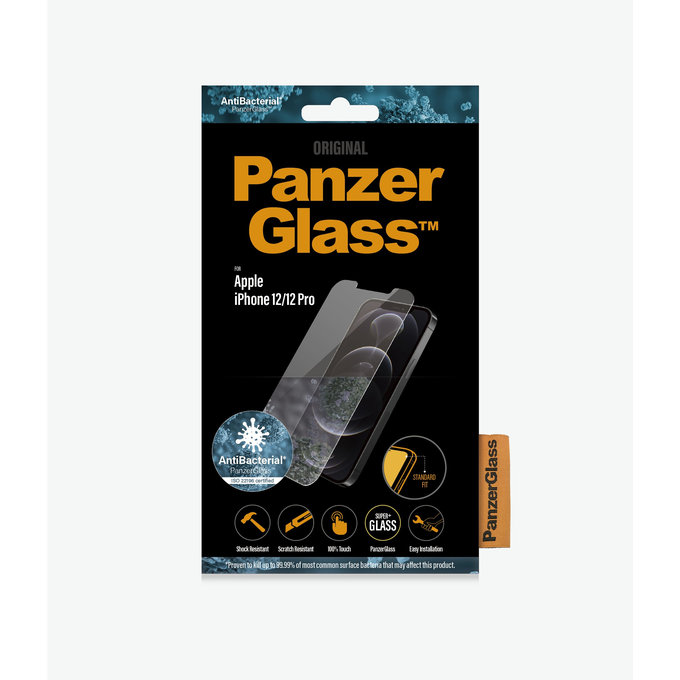 PanzerGlass - Gehärtetes Glas Standard Fit AB für iPhone 12 und 12 Pro, transparent
