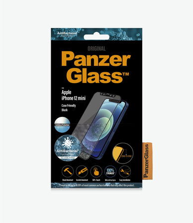 PanzerGlass - Gehärtetes Glas Case Friendly AntiGlare für iPhone 12 mini, schwarz