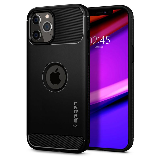 Spigen - Fall Rugged Armor für iPhone 12 Pro Max, schwarz