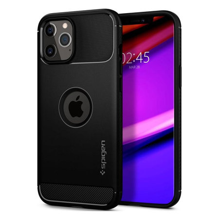 Spigen - Hülle Rugged Armor für iPhone 12 a 12 Pro, schwarz