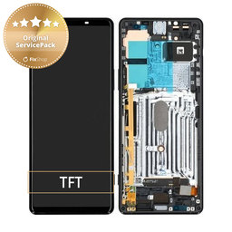 Sony Xperia 1 II - LCD Display + Touchscreen Front Glas + Rahmen (Black) - A5019821A Genuine Service Pack