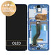 Samsung Galaxy S20 Plus G985F - LCD Display + Touchscreen Front Glas + Rahmen (Aura Blue) - GH82-22134H, GH82-22145H Genuine Service Pack