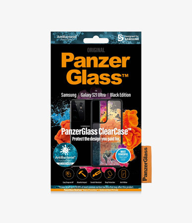 PanzerGlass - Hülle ClearCase AB für Samsung Galaxy S21 Ultra, schwarz