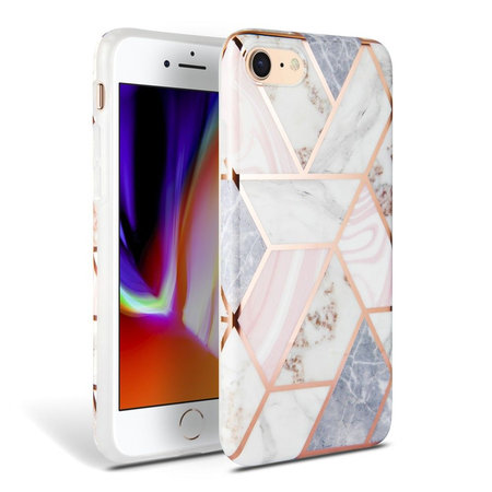 Tech-Protect - Marble Case für iPhone SE 2020/8/7, pink