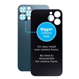 Apple iPhone 12 Pro - Backcover Glas Vergrössertes Ringloch für die Kamera (Blue)