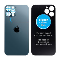 Apple iPhone 12 Pro - Backcover Glas Vergrössertes Ringloch für die Kamera (Blue)
