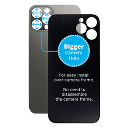Apple iPhone 12 Pro - Backcover Glas Vergrössertes Ringloch für die Kamera (Graphite/Grey)