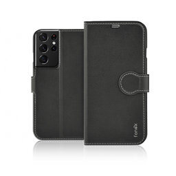 Fonex - Hülle Book Identity für Samsung Galaxy S21 Ultra, schwarz