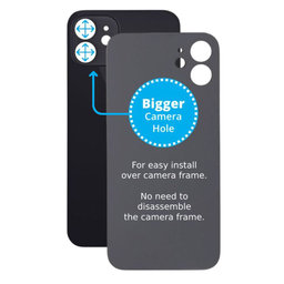 Apple iPhone 12 - Backcover Glas Vergrössertes Ringloch für die Kamera (Black)