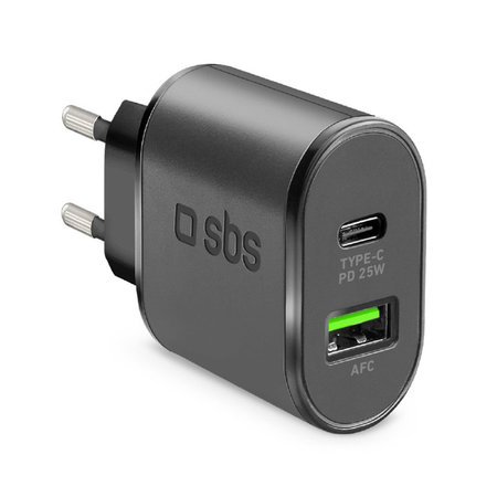 SBS - 25W Ladeadapter USB, USB-C, schwarz