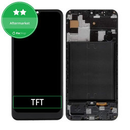 Samsung Galaxy A50 A505F - LCD Display + Touchscreen Front Glas + Rahmen (Black) TFT