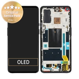 OnePlus 9 - LCD Display + Touchscreen Front Glas + Rahmen (Astral Black) - 1001100053 Genuine Service Pack