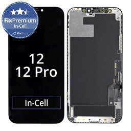 Apple iPhone 12, 12 Pro - LCD Display + Touchscreen Front Glas + Rahmen In-Cell FixPremium
