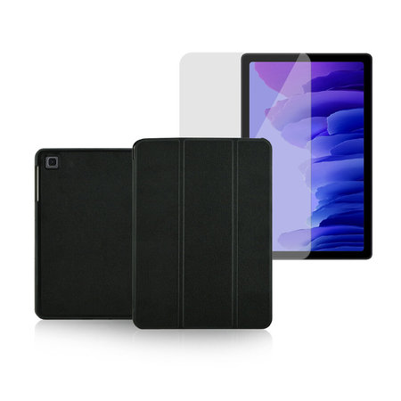 Fonex - Book Case Slim Pro + Panzerglas für Samsung Galaxy Tab A7 2020, schwarz