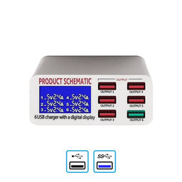 Product Schematic 896 - USB-Ladestation (1x USB 3.0 + 5x USB 2.0)