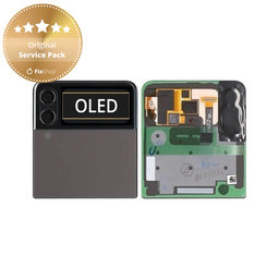 Samsung Galaxy Z Flip 3 F711B - LCD Display + Touchscreen Front Glas + Rahmen (Externe) (Phantom Black) - GH97-26773A Genuine Service Pack