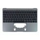 Apple MacBook 12" A1534 (Early 2015 - Mid 2017) - Oberer Rahmen Tastatur + Tastatur UK (Space Gray)
