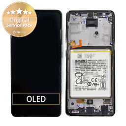 Samsung Galaxy A52s 5G A528B - LCD Display + Touchscreen Front Glas + Rahmen + Akku Batterie (Awesome White) - GH82-26912D, GH82-26909D Genuine Service Pack