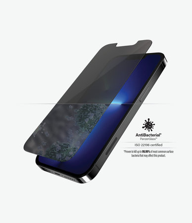 PanzerGlass - Gehärtetes Glas Standard Fit Privacy AB für iPhone 13 Pro Max und 14 Plus, transparent