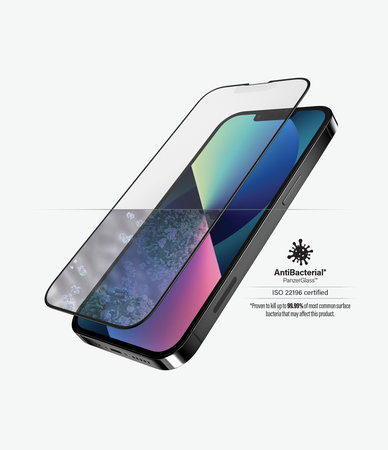 PanzerGlass - Gehärtetes Glas Case Friendly Anti-Glare AB für iPhone 13, 13 Pro und 14, black