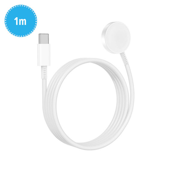 Magnetisches Schnellladegerät zu USB-C Kabel für Apple Watch, 1 m, aluminium, bulk