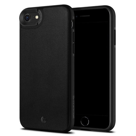 Spigen - Ciel Brick Case aus Leder für iPhone SE 2020/8/7, schwarz