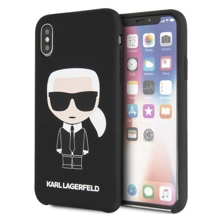 Karl Lagerfeld - Full Body Iconic Hard Case für iPhone X / Xs, schwarz