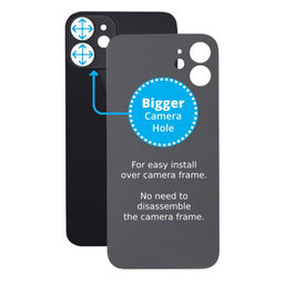 Apple iPhone 12 Mini - Backcover Glas Vergrössertes Ringloch für die Kamera (Black)