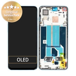 OnePlus Nord 2 5G - LCD Display + Touchscreen Front Glas + Rahmen (Blue Haze) - 2011100359 Genuine Service Pack