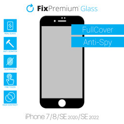 FixPremium Privacy Anti-Spy Glass - Gehärtetes Glas für iPhone 7, 8, SE 2020 und SE 2022